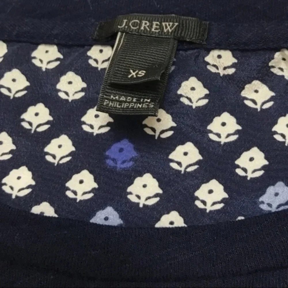 J. Crew • Navy with White Floral Back Panel